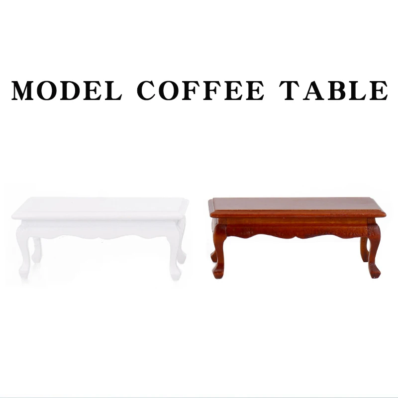1:12 Scale Miniature Furniture Tea Coffee Dollhouse Wooden Kids Pretend Play Toy Coffee Table