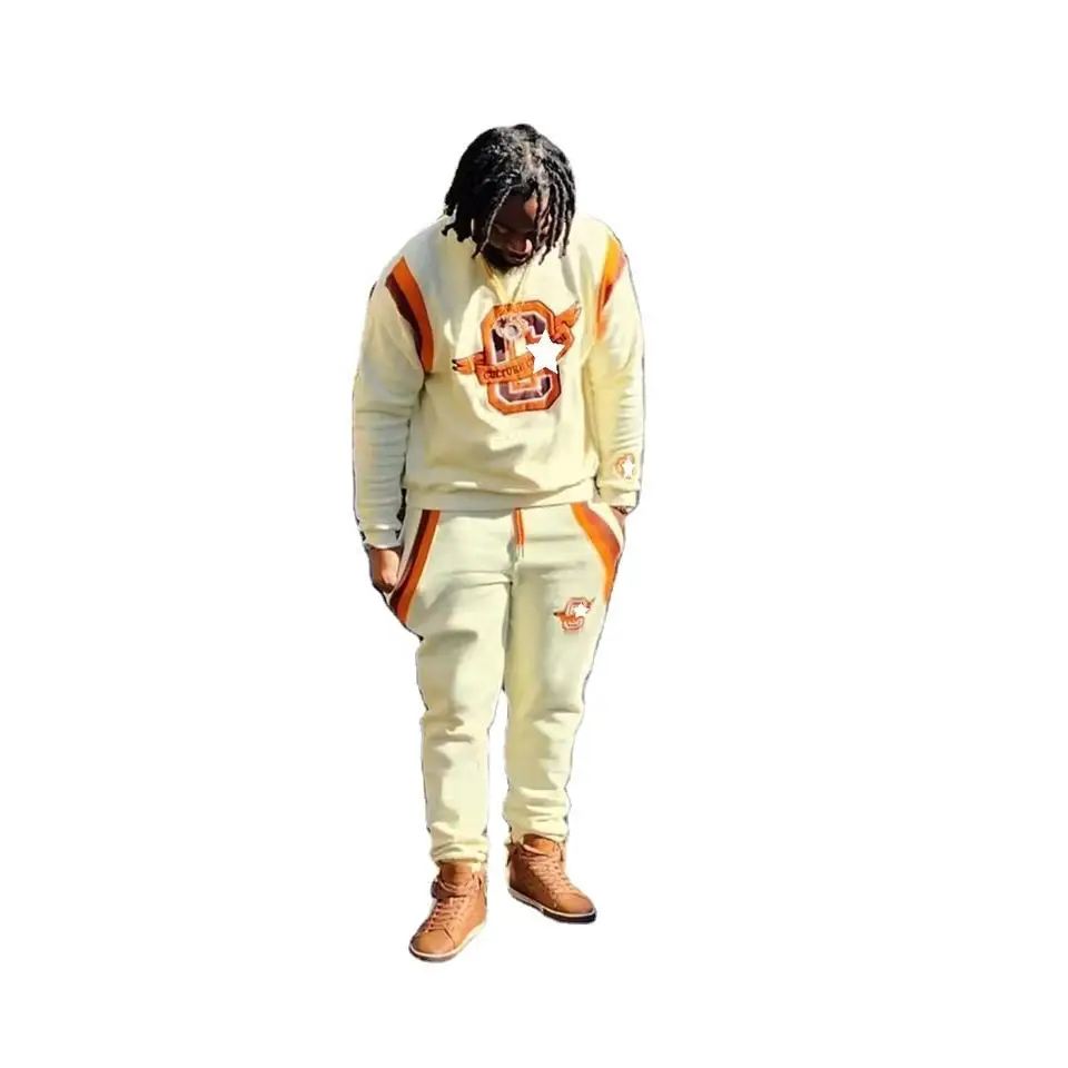 Wholesale new design custom embroidery plus size mens high quality tracksuits fashion school uniform tracksuits