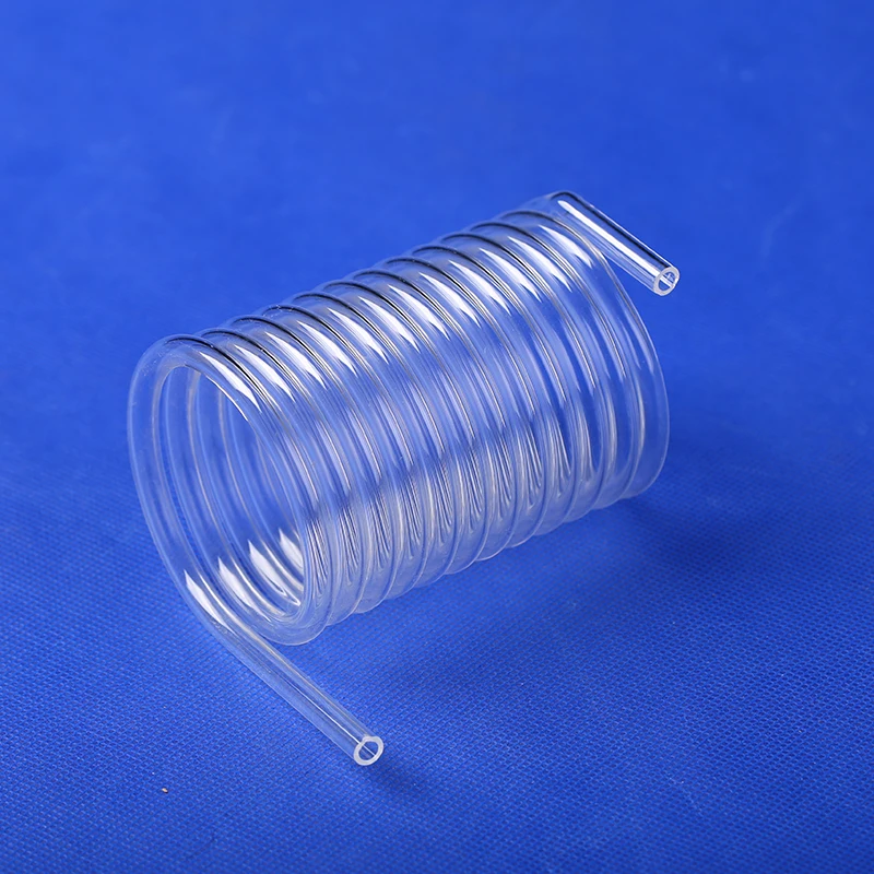 high temperature spiral heat-resistant quartz glass tube fused high purity  quartz sprial tube