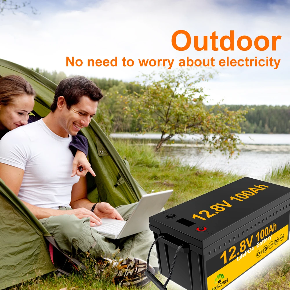 Аккумулятор Cobowin LiFePo4 12 В 50AH 100Ah 200Ah 400Ah Bluetooth IP65 водонепроницаемая нагревательная панель