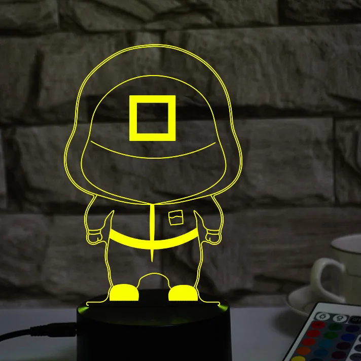 2021Souid игра 3D маленький ночник USB сенсорный Креативный светодиодный спальня ребенок детская игрушка подарок Souid Светодиодная