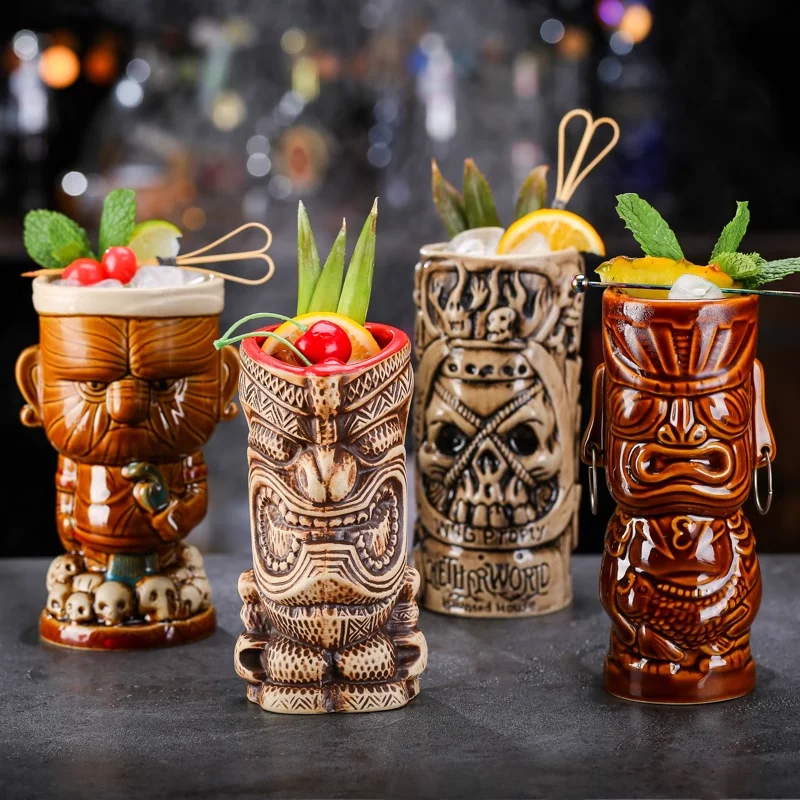 OEM Ceramic Fish Tiki Beach Bar Cups Cute Koala Animal Themed Cocktail Mugs
