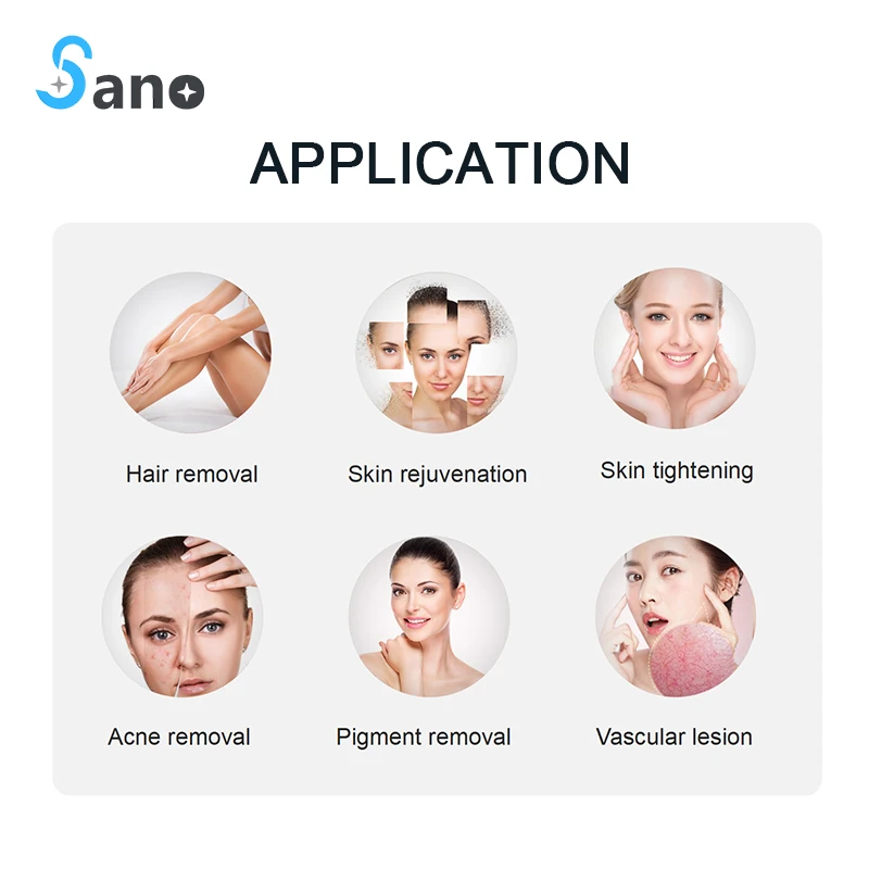 Sano laser Multifunction DPL Hair Removal 3 in 1 Skin Tightening beauty machine e light DPL laser fast hair removal salon use