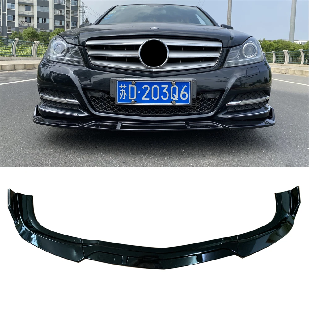 Для Mercedes C Class W204 2009-2014 Аксессуары для обычной версии передний спойлер сплиттер бампер губа