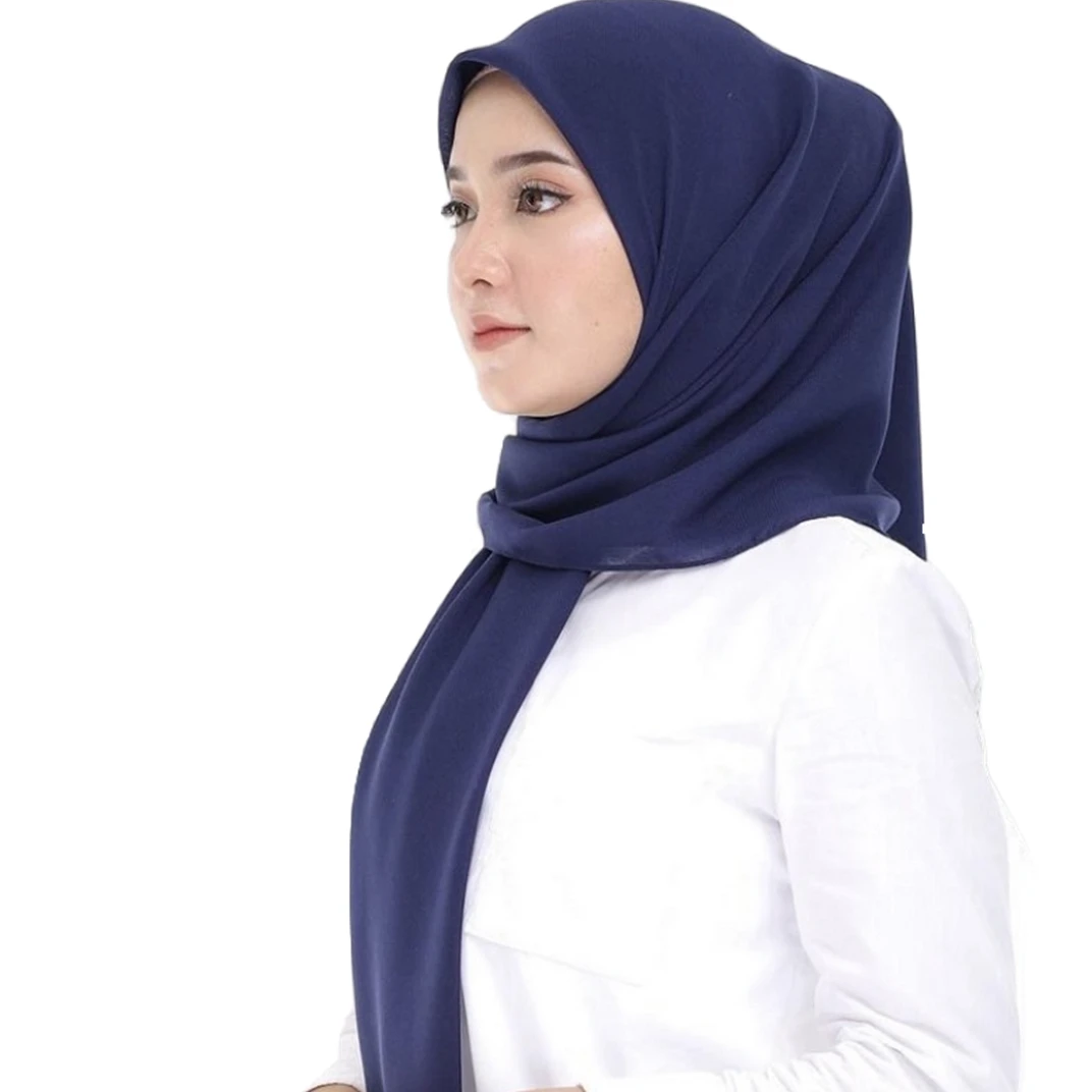 Top selling fashion style wholesale custom high quality polyester  Nayla  bawal  chiffon voile hijab 110*110 cm