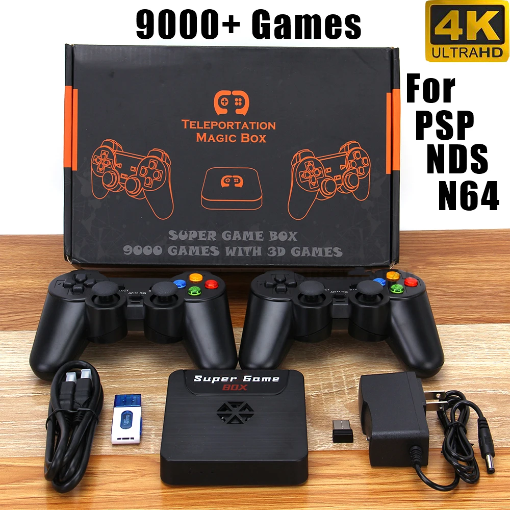 NEW Retro Gaming Stick Console Player 3D HD TV Video Game Consoles WiFi Super Game Box 64GB For PS1/PSP/N64/DC With 9000+ Games