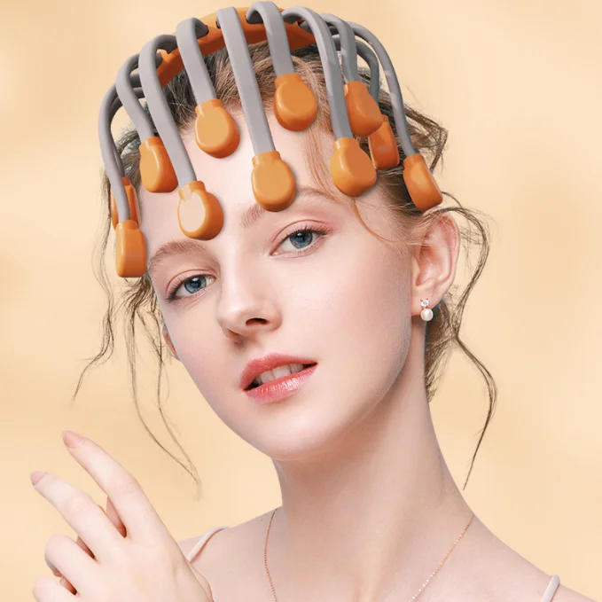 2023 New Arrivals Electric Head Massager Electric Scalp Massager 10 Vibrating Octopus Massager Heads