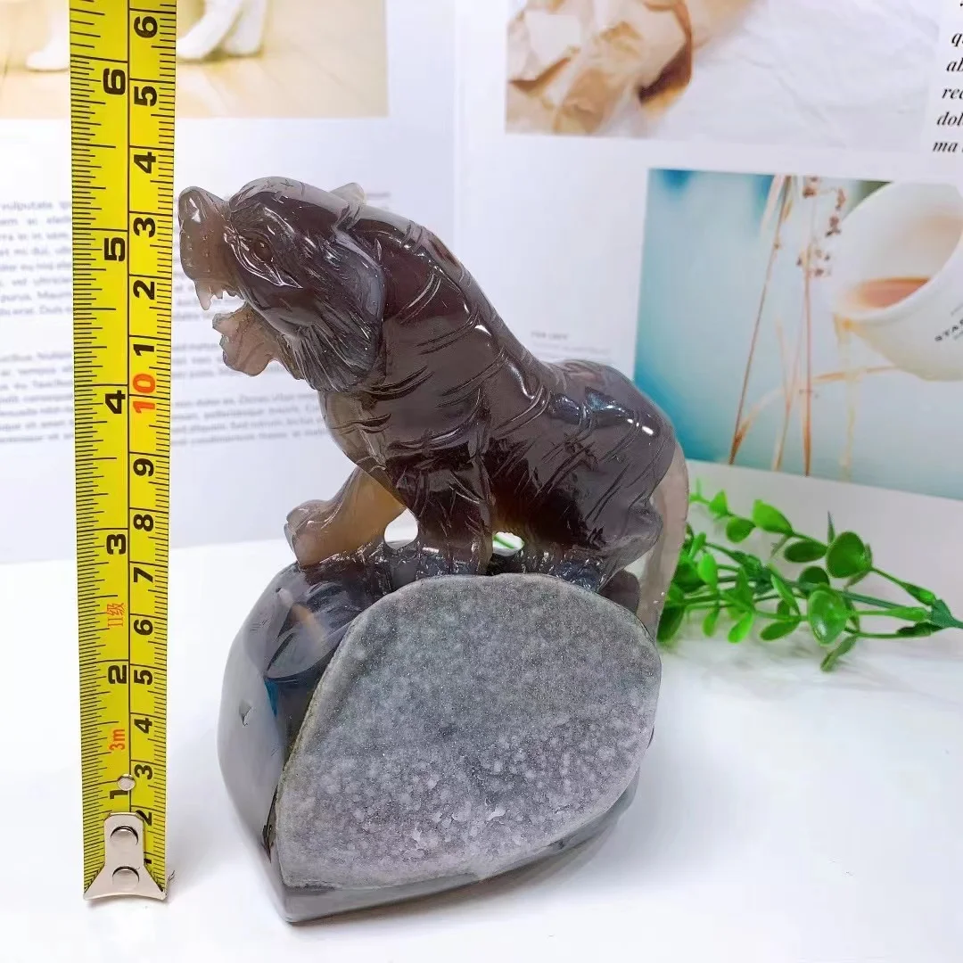 Natural Crystal Crafts Crystal Animal Crystal Agate Druzy tiger