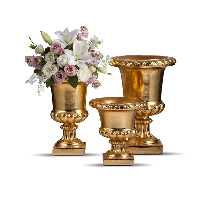 40/50/60cm Tall Gold Centerpieces Vase For Wedding Table Gold Vase Centerpiece Large Trumpet Gold Center Pieces Vases