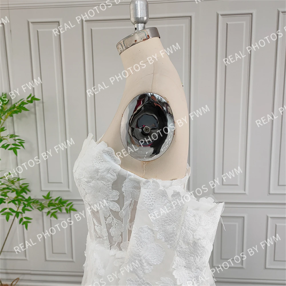 100% Real Photos High Quality Floral Lace Mini Wedding Dress Elegant Women Bride Gown Short Party Dress For Wedding 2024