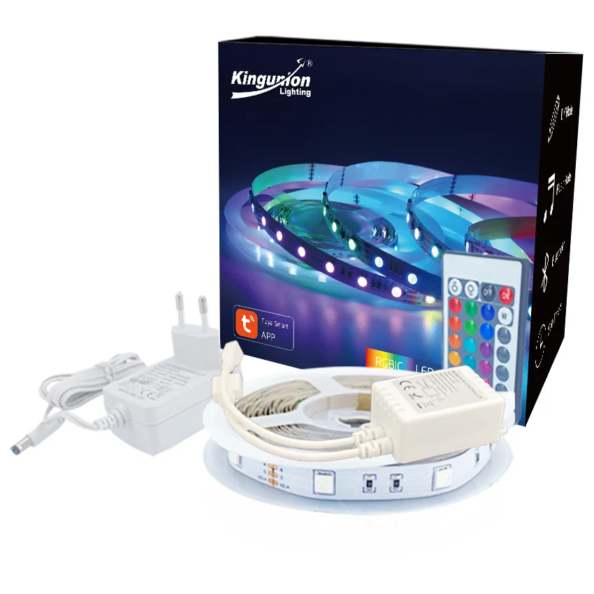 Светодиодные ленты Kingunion IP20 IP65 12 В постоянного тока 5050 SMD 30 светодиодов производство Шэньчжэнь Dream Color RGB RGBIC ROHS CE Smart Strip Lights