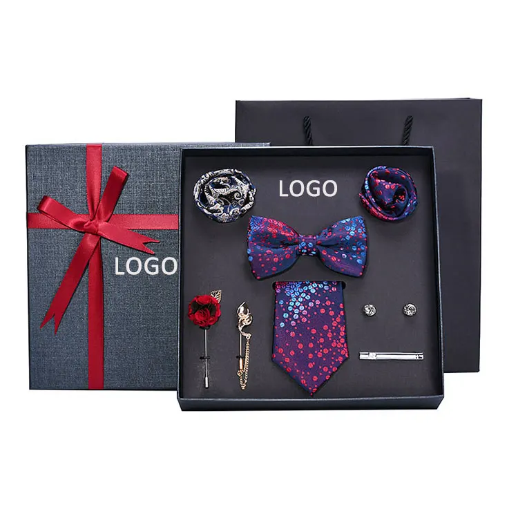 
 Бесплатная доставка, один минимальный объем заказа, мужской набор галстуков, роскошный подарочный набор, шелковый галстук, набор галстуков для мужчин   (62409029011)