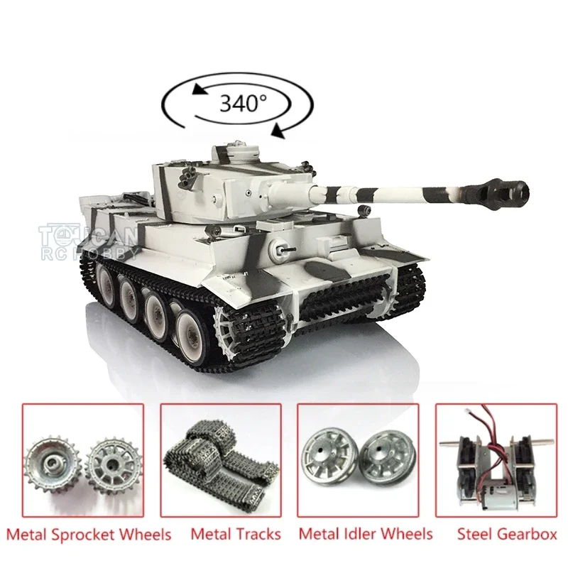 Heng длинный Модернизированный Ver 1/16TK7.0 немецкий Tiger I RC Танк 3818 металлические гусеницы BB стрельба военная модель игрушка