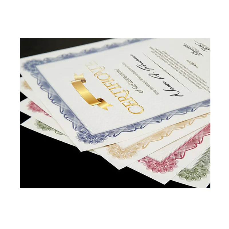 Custom Watermark Paper Security Certificate With Hologram Stamping Anti Fake Degree Certificate Printing