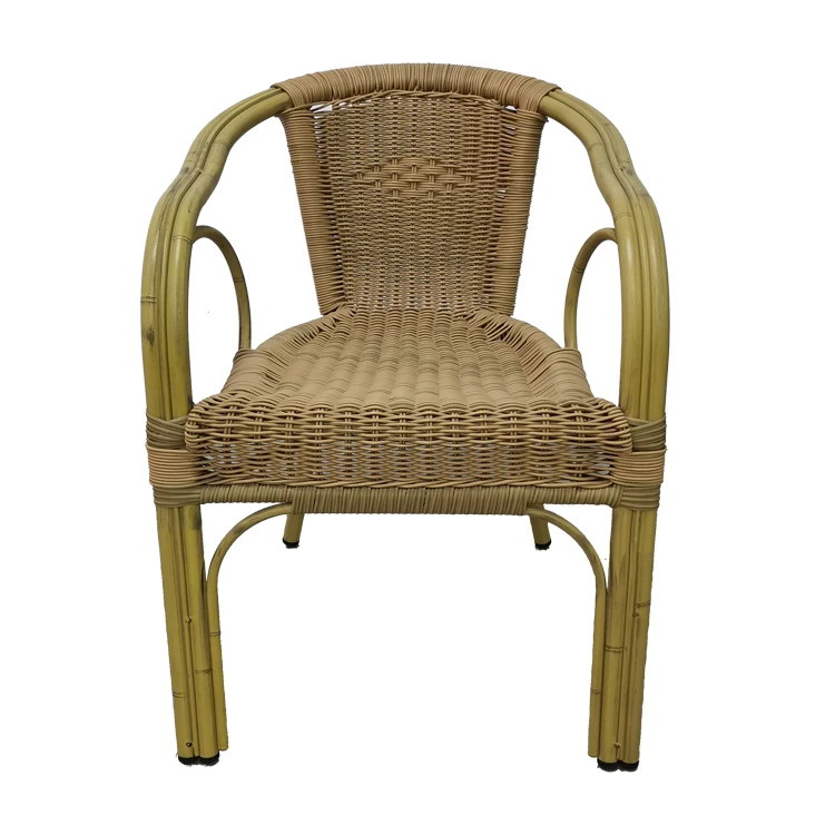 
Outdoor Garden Coffee Restaurant Round Plastic Weaving Flower Wicker Rattan Bistro Chair 