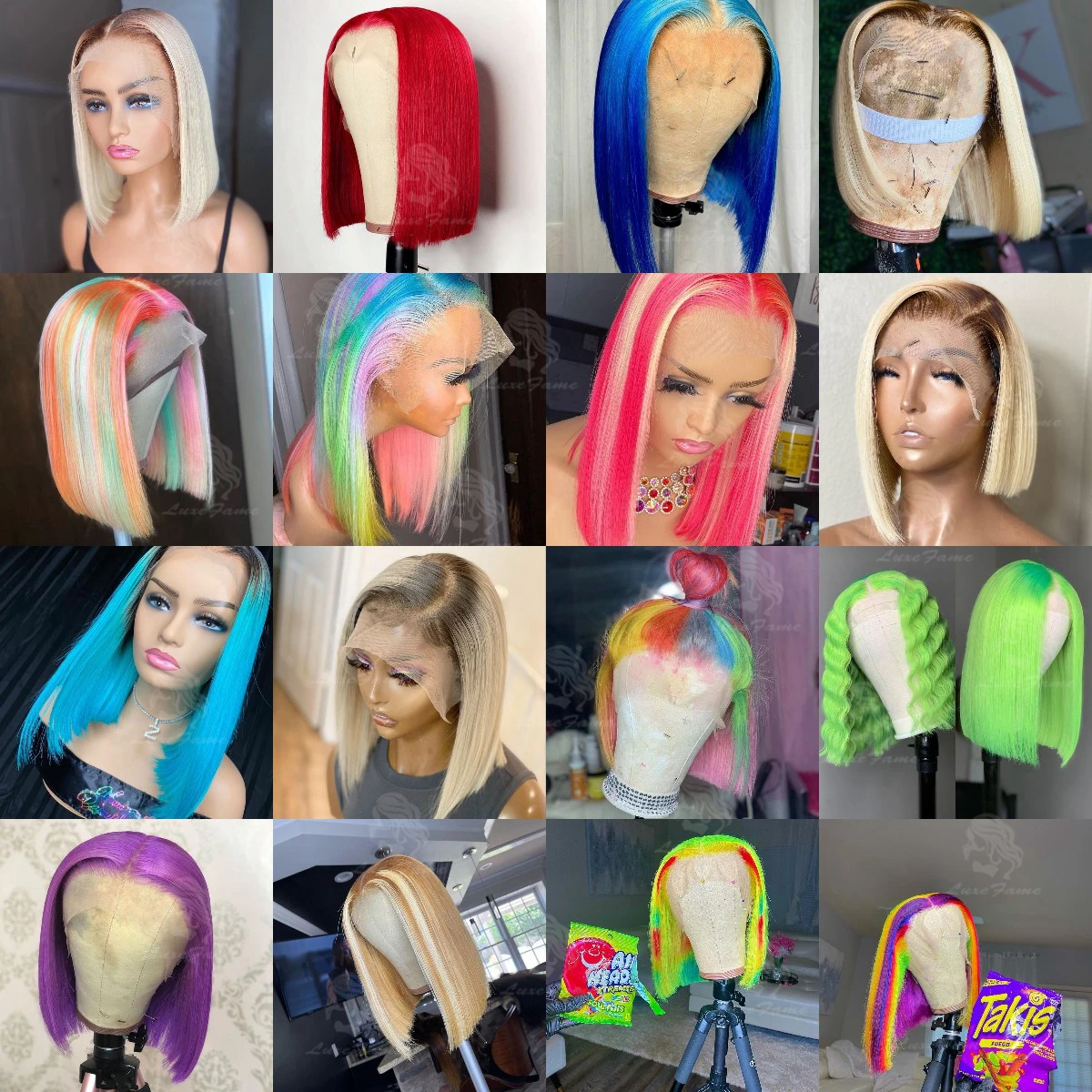 Swiss Lace Short Bob Wig,Double Drawn Natural Color 100% Human hair Lace Front Wig Peruvian Short Bob Glueless Lace Front Wigs