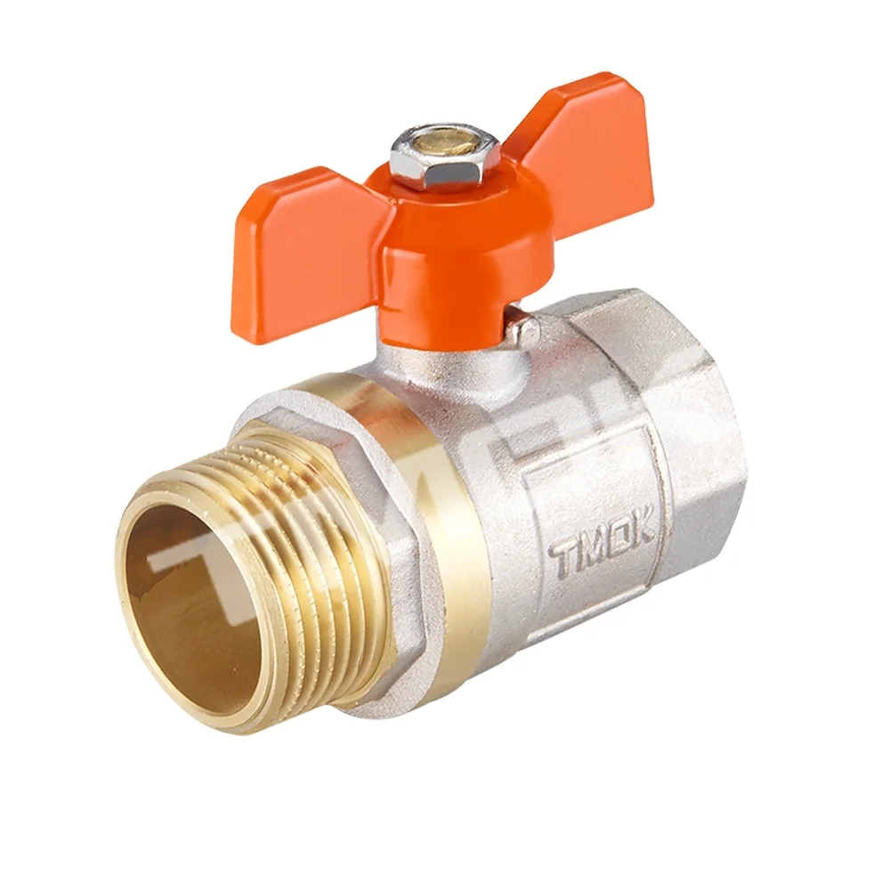 Factory Stock brass ball valve price TMOK Brand Size 1/2' to 1' BSP Thread Iron handles with pvc credit insurance support