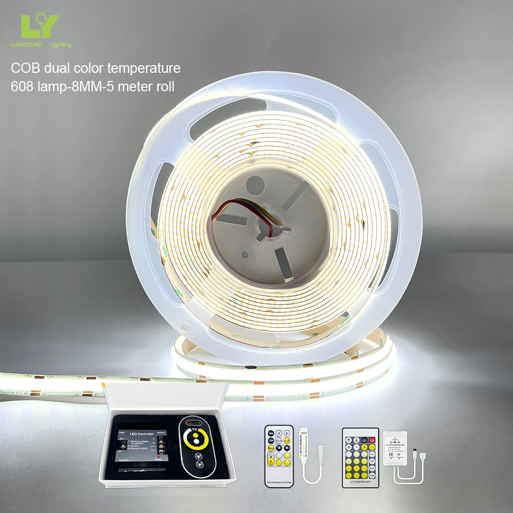 Commercial Dream Full Color RGBIC 24V Double Color No Light Point Soft 720/m Sensor Touch Remote Addressable COB LED Strip Light