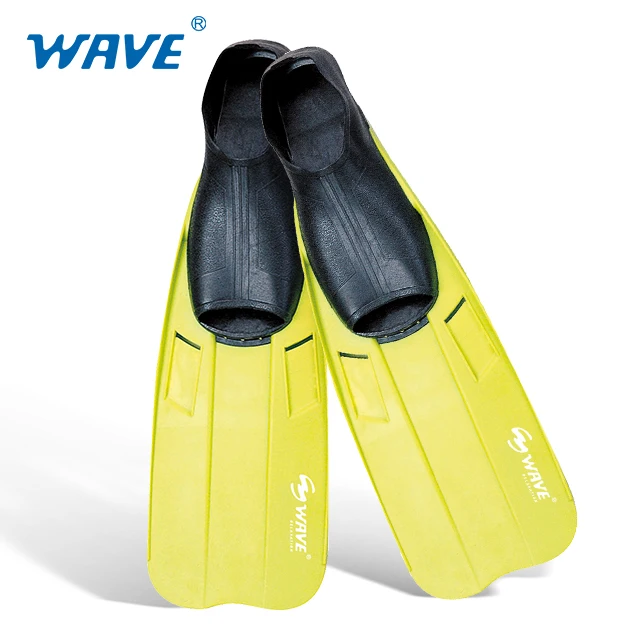 Wave Hot Selling TPR Snorkel Fins Full Pockets Adult Size Long Floating Rubber Scuba Fins for Swimming from Malaysia
