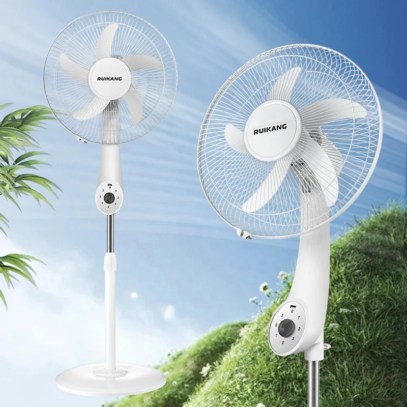 16 inch solar fan 15W Multi-functional Rechargeable Floor Stand Fan AC DC Home Office Height Adjustable Solar Panel Charging Fan