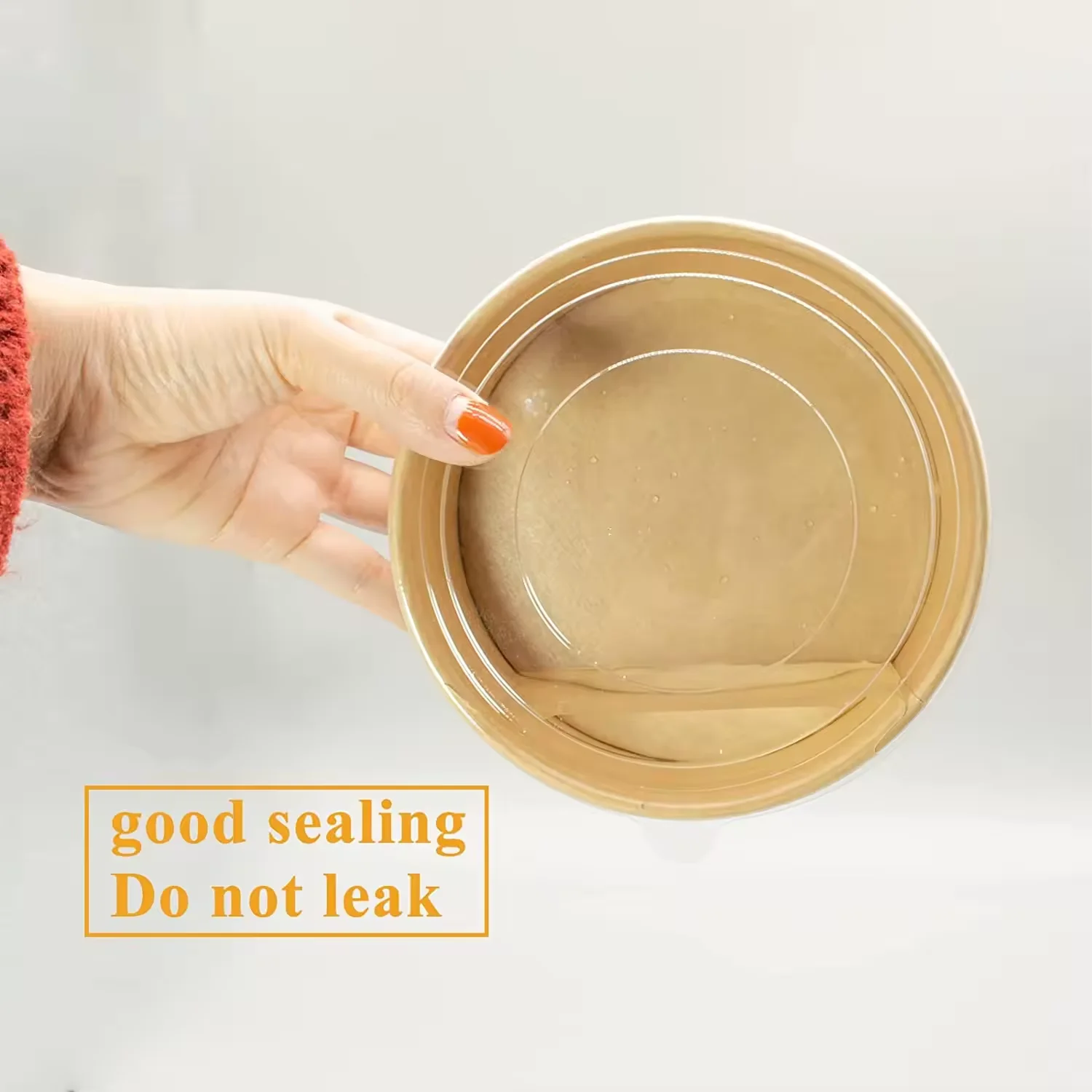 Logo print Take Away Salad bowl with lid Disposable kraft paper bowl