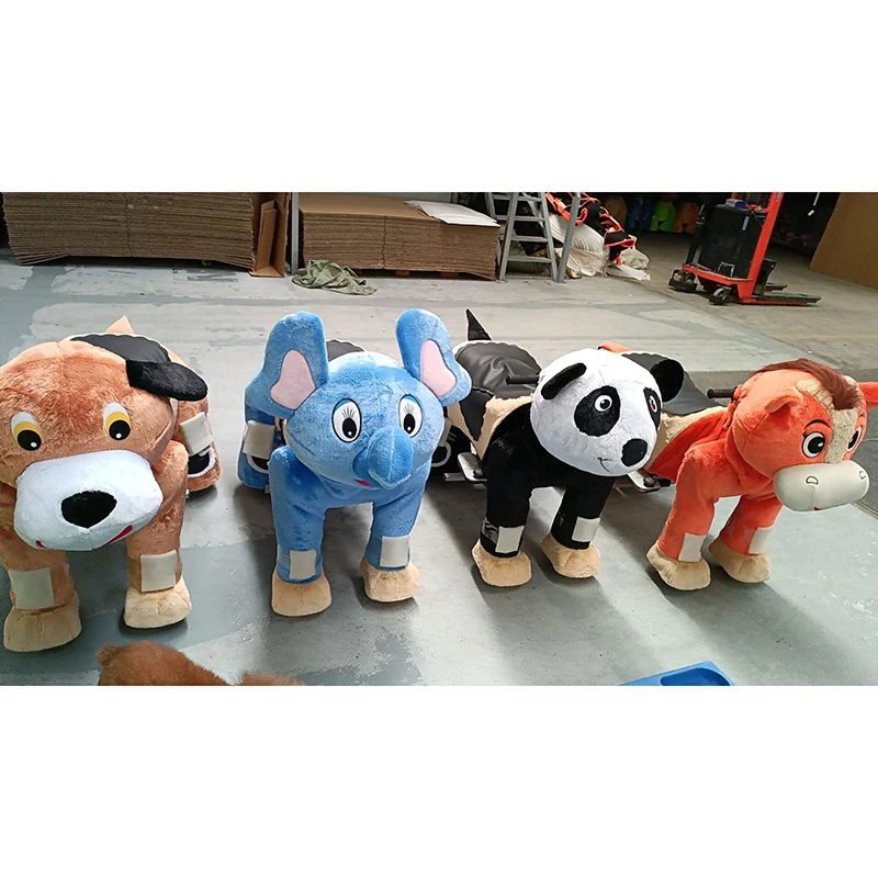 Funny Electric Walking Machine Coin-Operated Ride-On Toy Plush Stuffed Animal for Mall Use