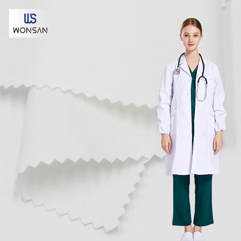 The spot Waterproof Anti Blood Polyester Cotton Medical Cloth High fastness Woven Twill Fabrics