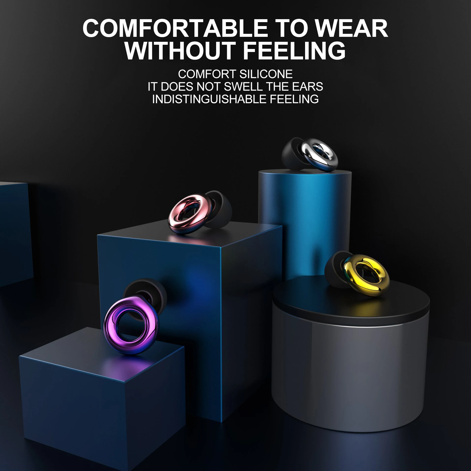 Reusable Earplugs Hearing Protection for Focus Study Work  Flexible Silicone Soft