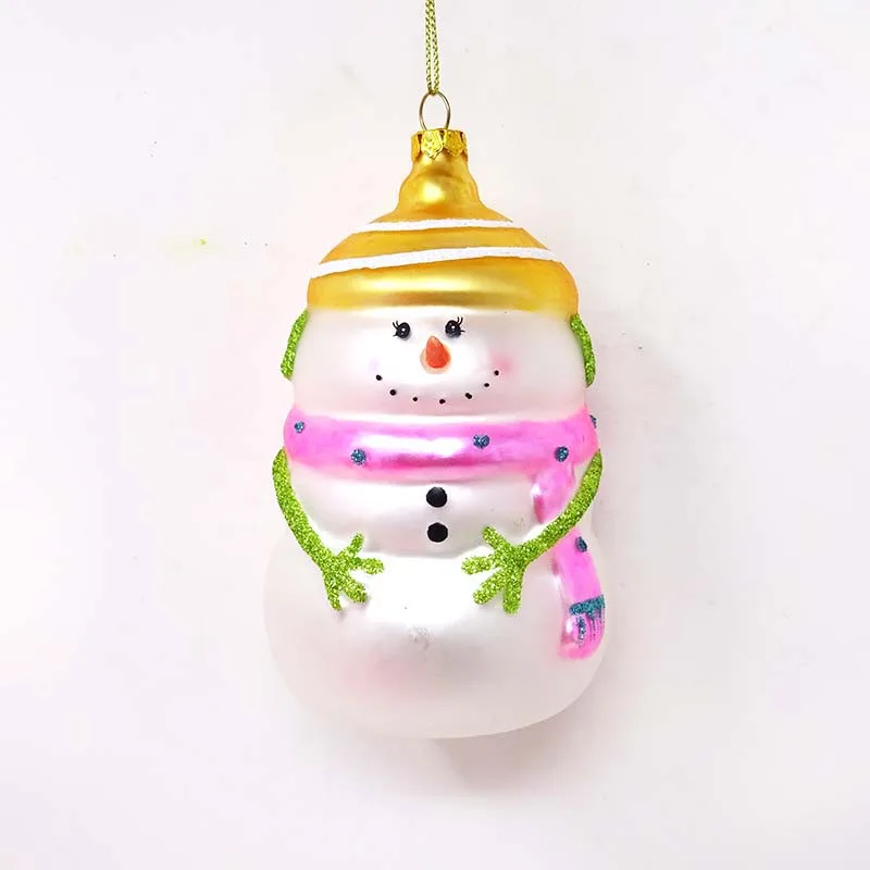 China factory blown glass ornaments christmas traditional grandpa backpack riding deer pendant