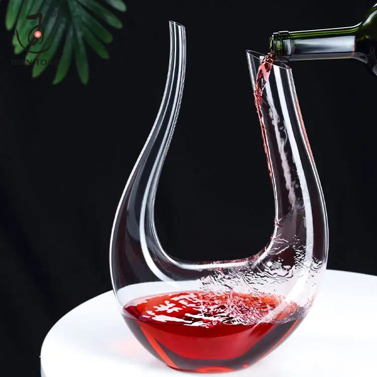 DianTong hot sale custom logo 1500ml u shape red wine decanter