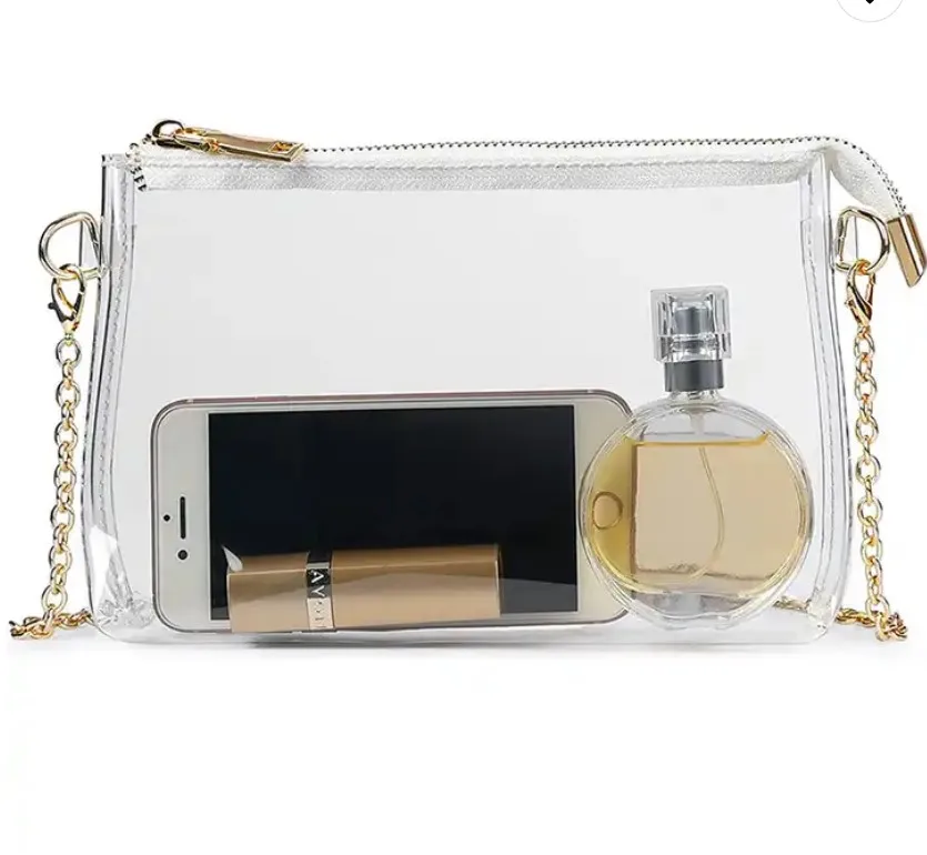 Модная прозрачная сумка через плечо из ПВХ с прозрачным кошельком на молнии для концертных занятий спортом
