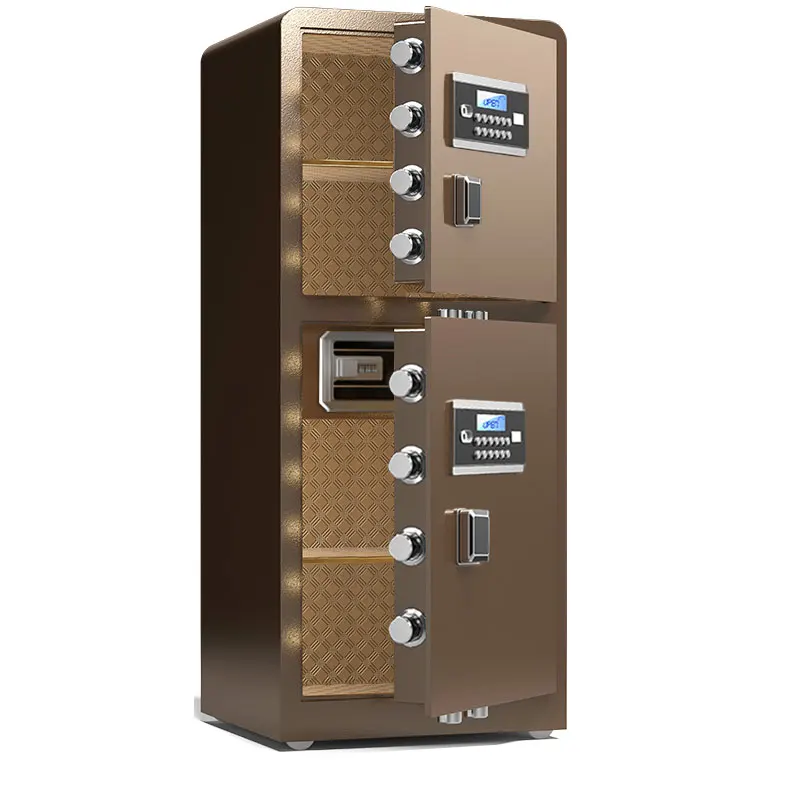 Home Office Digital Fingerprint Locker Safe with Key Lock Fireproof Steel Book Safe for Secure Usage