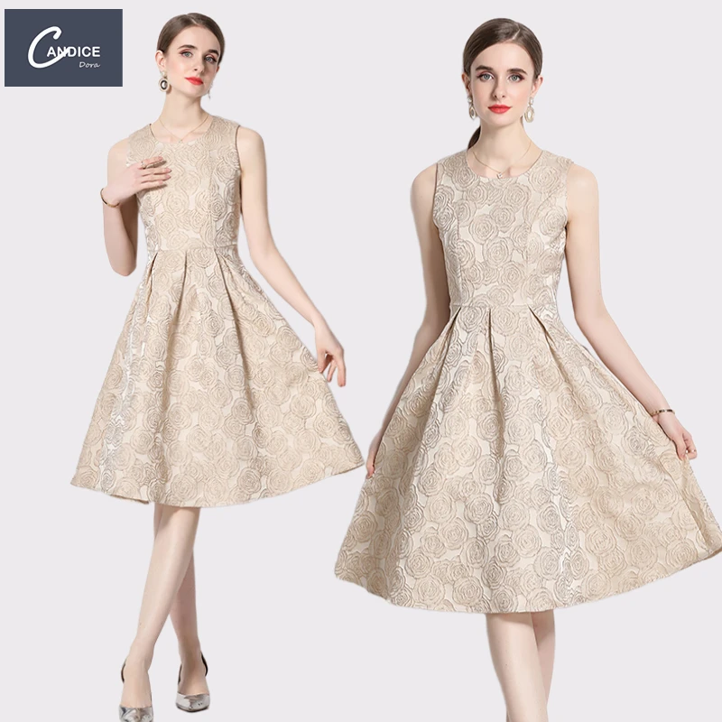 Высококачественные летние элегантные повседневные трапециевидные вечерние платья Candice в Корейском стиле для женщин