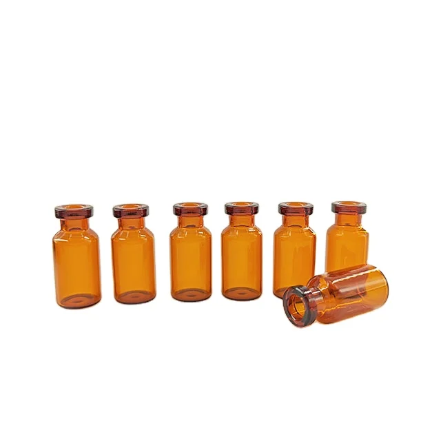 Buy 10ml amber and clear mini steroid glass vials with caps