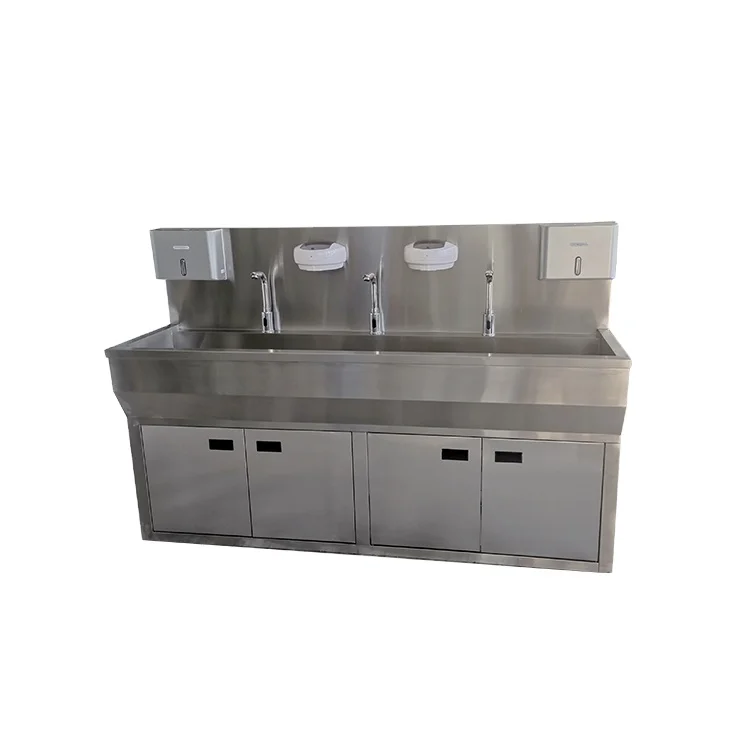 Hot Selling Product Medical Sink Cabinet Stainless Steel Silver Hospital Modern Stone Sink Laundry Sink with Wash Board Stone