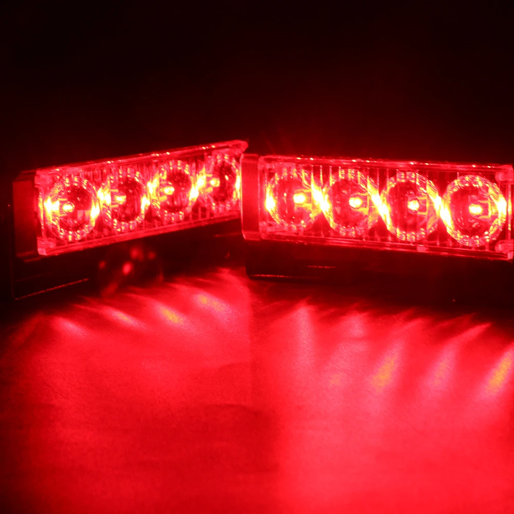 2x4 светодиода DRL стробоскоп аварийная Предупредительная лампа 12 В автомобильный Стайлинг мигающий дневной ходовой сигнал Янтарный красный синий белый