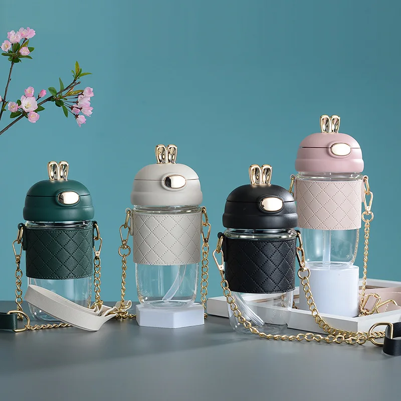 Eco Friendly Bpa Free Glass Water Bottles Thermos Drinking Bottle Sleeve Screw Thermos Flask Kids Cup