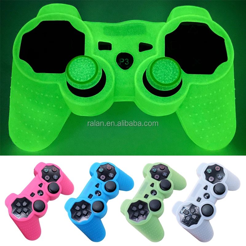RALAN Glow in the Dark Gaming Joystick Gamepad PS3 Protective Shell Skin Silicone Case for Playstation 3