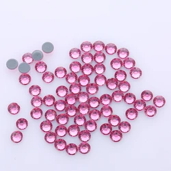 LOCACRYSTAL Brand Rose Color Nail Art Crystal Rhinestone Non-hotfix Glass Beads