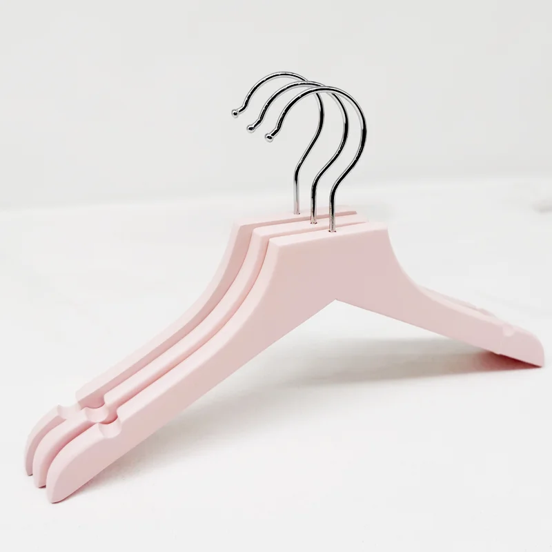 Wholesale Cheap Non Slip children kids  white wooden baby hangers for Cloth