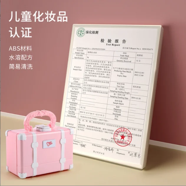 Wholesale children makeup girls cosmetics bag fashion makeup Kit lipstick eyeshadow brush set beauty toy makeup kit for Kids