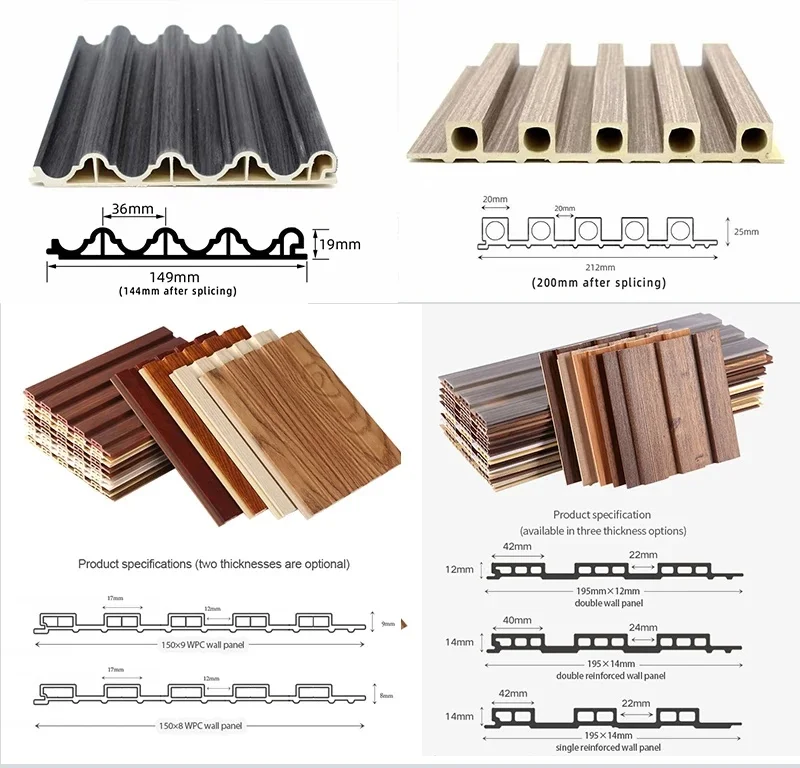 BAIJIN Wpc Wall Panel Pvc Wooden Grain Wall Panels Interior Decoration Slatted Wall Panel Sheets Wallboard