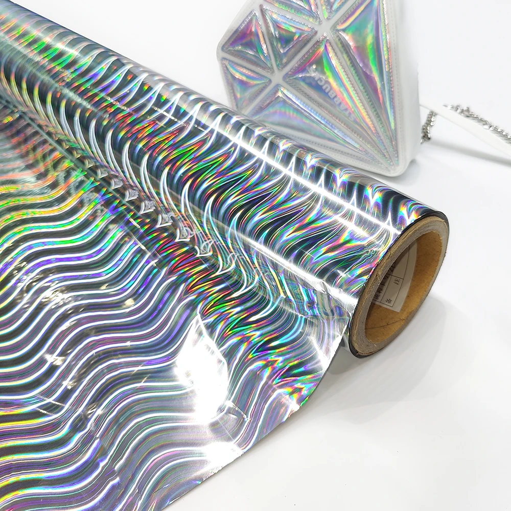 Manufacturer Wholesale PET Film Metallic Rainbow Holographic All-over Hot Stamping Foil For Fabric