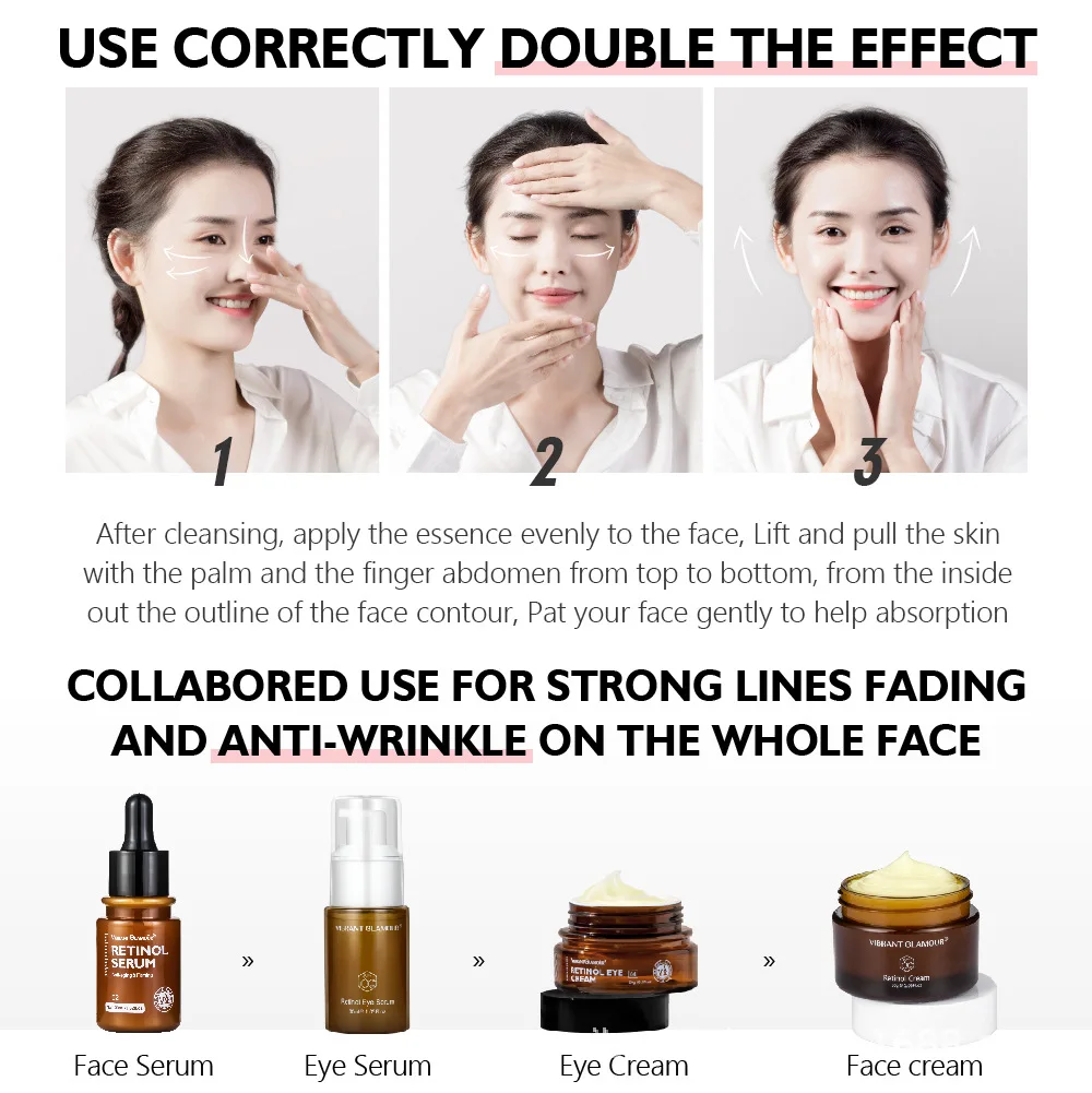 VIBRANT GLAMOUR To lighten dry fine lines anti-aging Firming skin Retinol Face serum 30ml