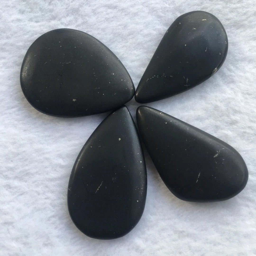 Polished  Free Form Russian Shungite Gemstones  For Jewelry Pendants