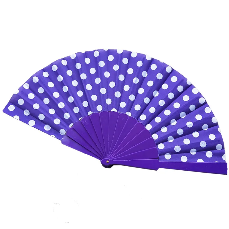 Promotion Flamenco Style Designs Fabric Polka Dot Flamenco Dance Dress Wedding Hand Fan