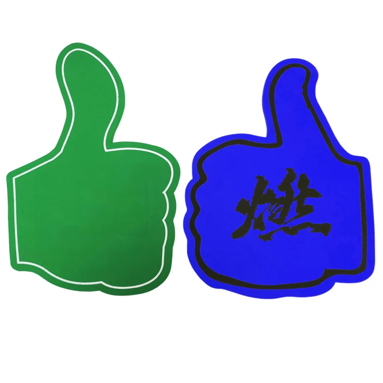 2021 promotional cheering EVA sponge foam hands / cheering hand thumb held banner with your logo