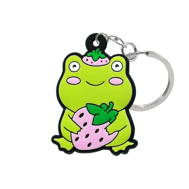 Custom Key Ring Pop Eye Frog Cartoon Key Chain 3D Rubber Pvc Keychain For Gift