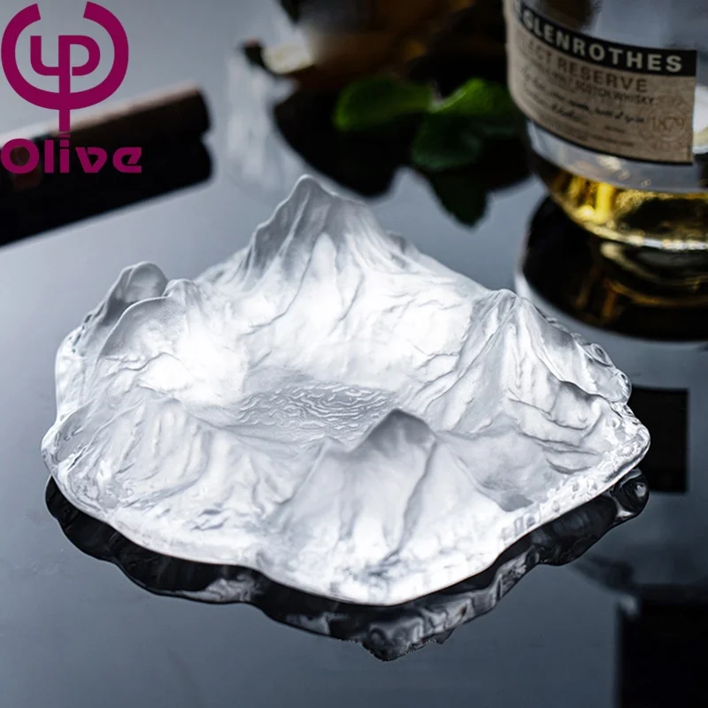 Smart Japanese light luxury tabletop decoration ornaments crystal glass cigar iceberg ashtray