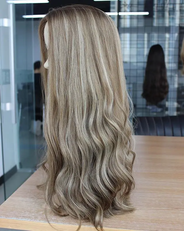 Factory Drop Shipping Mono Top  Lace Front  Hilight Ombre Balayage Brazilian European Human Hair Jewish Kosher Wigs